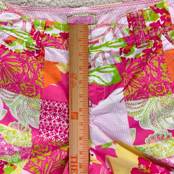 Lilly Pulitzer Bermuda Women 4 Pink Patchwork Resort Fit Bermuda Summer Floral - Picture 4 of 15